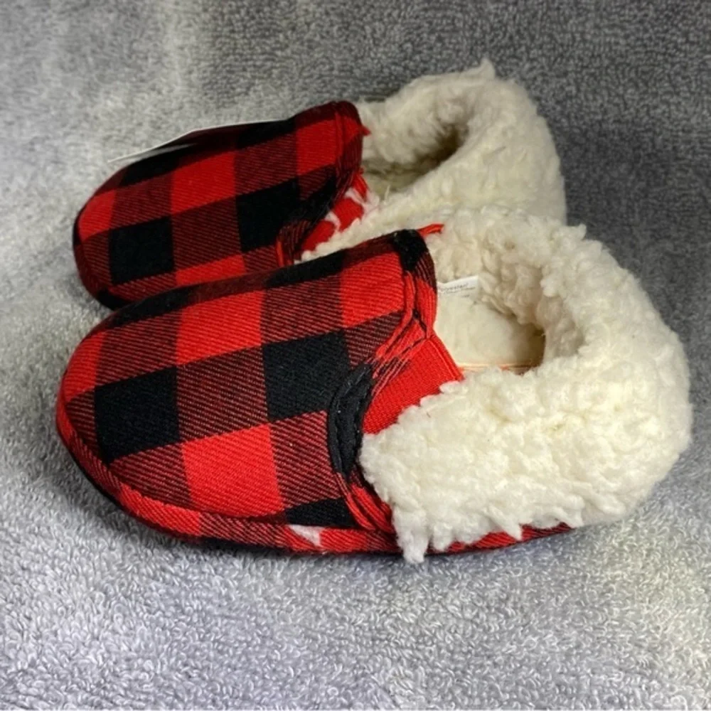Holiday‎ Time Slippers Plaid Size 5-6 unisex